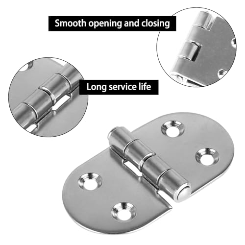 4 PCS Boat Hinges,Stainless Steel Marine Grade Hinges with 16 PCS Screws for Boat Ships Yachts - Image 2