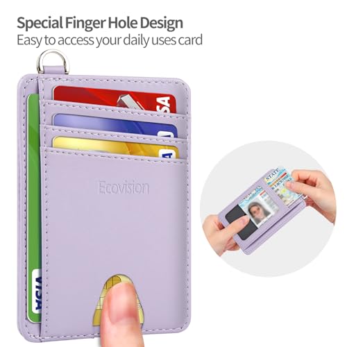 Image of Slim Minimalist Front Pocket Wallet, RFID Blocking Credit Card Holder Wallet with Detachable D-Shackle for Men Women