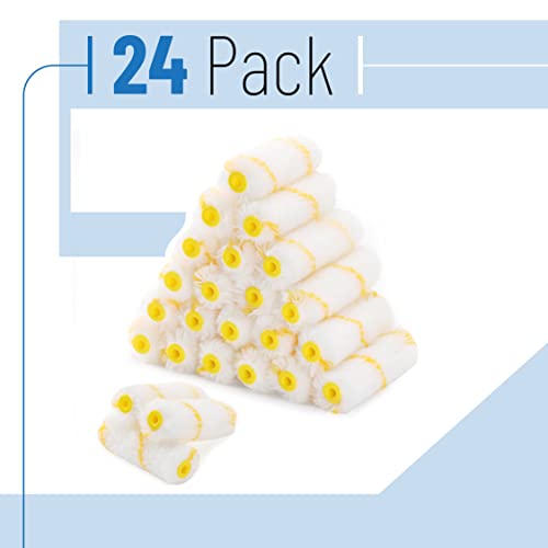 Bates- Paint Roller Covers, 4" Roller Covers, Pack Of 24, Covers For Paint Rollers, Naps For Paint Roller Brush, Small Roller Nap, House Painting Supplies, Covers For Roller Frame And Paint Roller Kit #TOP1
