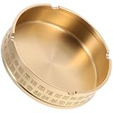 Accessoire de bureau : ce cendrier rond vintage est orné de motifs rétro, à la fois créatifs et délicats, idéal pour décorer une table basse