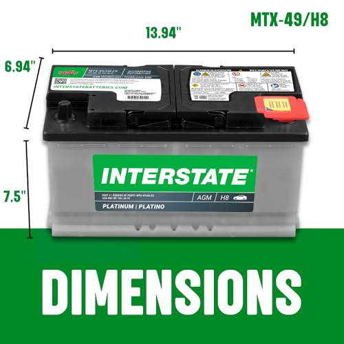 Image of Interstate Batteries Car Battery 12V 95Ah 900CCA Group H8, 49 AGM