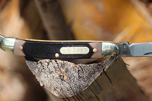Old Timer 104Ot Small Canoe 4.7In Stainless Steel Traditional Folding Pocket Knife With Clip Point And Drop Point Blades, Sawcut Handle, And Convenient Size For Edc, Camping, Hunting, And Outdoors #TOP5