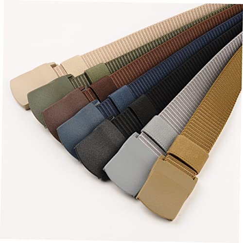 Hemoton Men's Casual Canvas Belt Automatic Plastic Buckle Lightweight Adjustable Airport-Friendly Web Belt for Outdoor Activities and Everyday Wear2