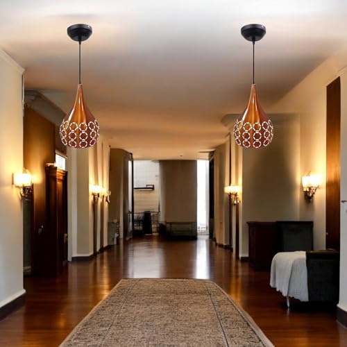 Image of GreyWings Modern Orange Dome Laser Cut Hanging Pendant Light for Ceiling, Aluminium, Drop, Antique Decor,(Bulb is not Included) Big Pack of 1