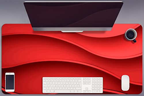 Sous-main bureau 90x45cm vinyle tapis souris gaming grand format rouge