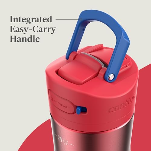 Image of Contigo Ashland Chill 2.0 Stainless Steel Water Bottle with Autospout Lid, 24 oz, Watermelon Ombre