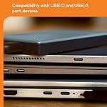 WD 5TB My Passport Portable Hard Drive, Works with USB-C and USB-A, Windows PC, Mac, Chromebook, Gaming Consoles and Mobile Devices, Backup Software and Password Protection - WDBRMD0050BGY-WESN