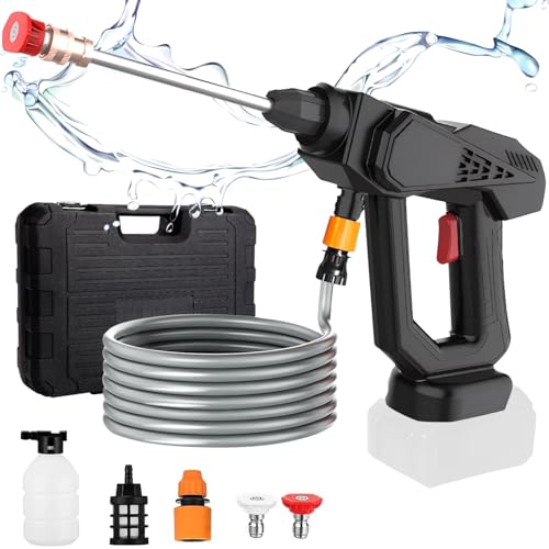 Hidrolimpiadora Portátil a Batería Compatible con Makita 18V Batería, Lavadora a Presión Inalámbrica, Hidrolimpiadora para Limpieza de Moto de Coche Riego de Césped en Terraza de Jardín (sin batería)