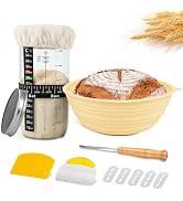 Silicone Bread Proofing Baskets Set,JAOBHAHY 9 Inch Round Foldable Sourdough Baking Basket and 24...