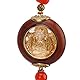 Hapivida Auto Rearview Mirror Decoration, Classic Chinese Buddha Pendant, Feng Shui Decor, Wealth Success, Mahogany, for Car Interior Bedroom Window Door Rail, Gift for Friends