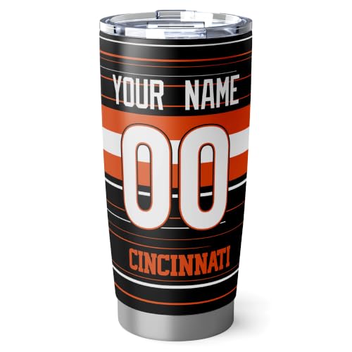 Image of Cincinnati Tumbler 20oz Travel Mug Gifts Custom Name Number