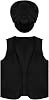 DiULi Victorian Pauper Costume 2 Piece Set Vest and Hat,himney Sweep Costume For Children,Boys Victorian Costume for Halloween Fancy Dress Parties,Kids Costume