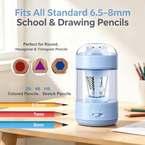 Automatic Electric Pencil Sharpener with Pen Holder,Pencil Extenders&Grips by EASRTFP - Used condition - Image 3