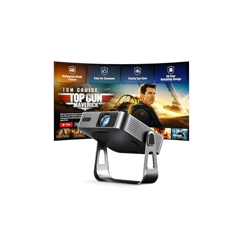 Image of 【Officially-Licensed APP & Native 1080P】 Thinnest 1.81 inch Smart Mini Projector with WiFi and Bluetooth, Auto Focus & Keystone Portable Outdoor Projector, VOPLLS 4K Home Movie Projector(Upgraded)