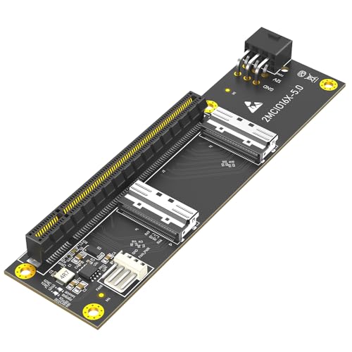 Sintech Dual MCIO 8i SFF-1016 to PCIe 5.0,Dual MCIO 8X PCI-Express 16x Adapter Card with ATX 6pin Power Port for External Game GPU Graphics Card