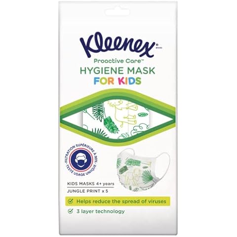 Kleenex Proactive Care Hygiene Face Mask for Kids - Pack of 5 Single Cover