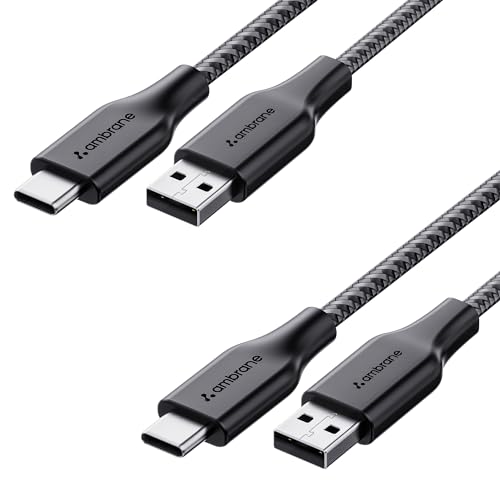 Ambrane Braided Type C Cable (Pack Of 2) Unbreakable 3A Fast Charging 1.5M For Smartphones,Tablets,Laptops & Other Type C Devices,Pd Technology,480Mbps Data Sync,Quick Charge 3.0 (Rct-15 Combo)-Black (Image - 1)