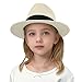 Jastore Little Kids Girls Boys Summer Fedora Straw Hat Wide Brim Floppy Beach Sun Visor Hat (Style B-Beige, 3-6 Years)