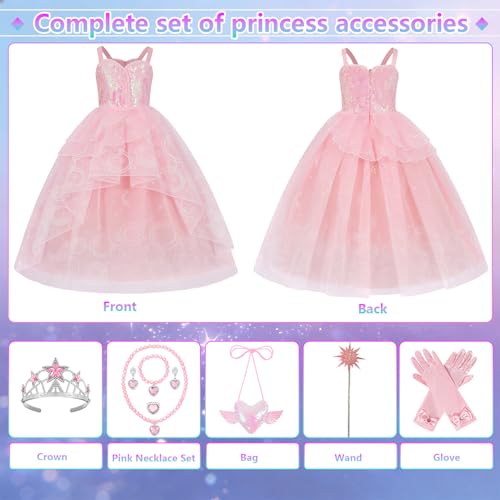 Disfraz de Bruja Buena para Niñas Vestido Rosa de Tul miniatura 2