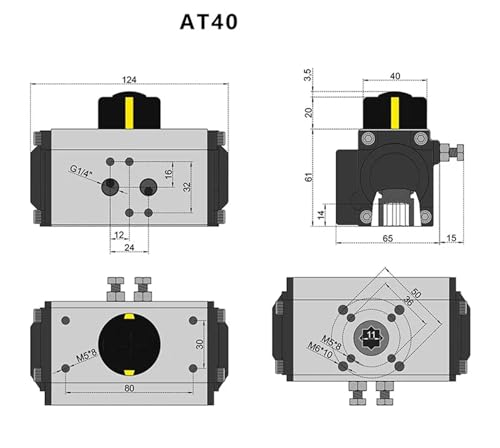 Actuador neumático AT32 de doble efecto para un control automático preciso de válvulas 7