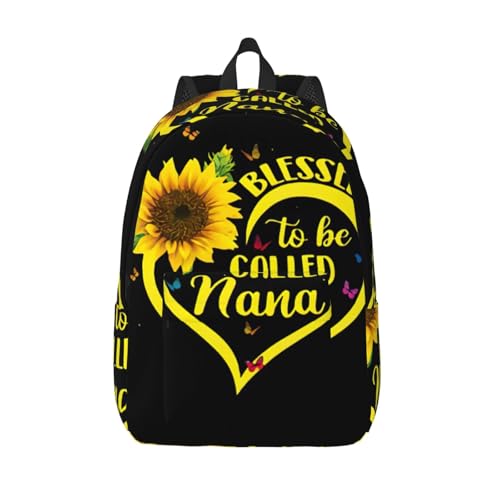 Sac à dos de voyage pour femme Blessed to Be Called Nana avec compartiment ordinateur portable