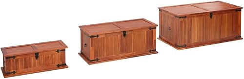 Miniatura 20 de Baúl de almacenamiento de madera con dos asas laterales, baúles y baúles de almacenamiento de madera maciza para dormitorio, caja de almacenamiento