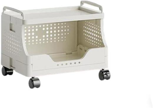 Rolling cart Organizer, Mobile Storage Rack with Lockable casters, Versatile Kitchen and Living Room Storage Solution for Tight Spaces