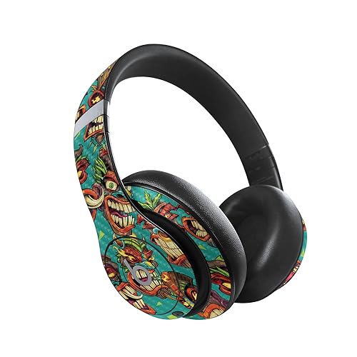 Image of MightySkins Carbon Fiber Skin Compatible with Beats Studio Pro - Crazy Tikis | Protective, Durable Textured Carbon Fiber Finish | Easy to Apply