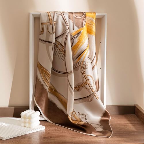 100% Pure Mulberry Silk Scarf - 35" Large Square Lightweight Headscarf – Women’s Hair Wraps Shawl With Gift Packed2