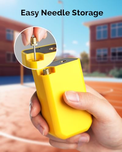 Ball Pump for Sports Balls, Portable Electric Basketball Pump Ultra Fast Inflation, with Digital LED Display Air Pump for Balls, Preset Pressure with Ball Needle for Soccer, Volleyball