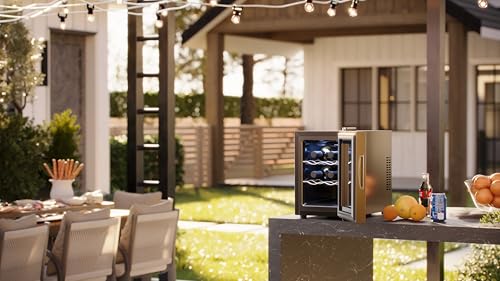 Tristar Grande Saignée Weinkühlschrank – Für bis zu 6 Flaschen – 17 L – Thermoelektrisch – Glastür – Touch-LED-Display – Innenbeleuchtung – WR-7506