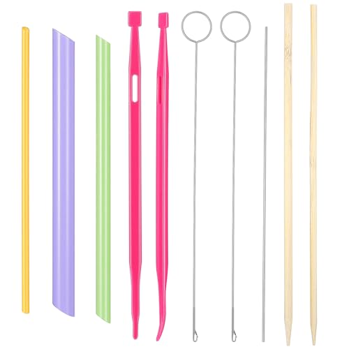 10pcs Quick Turn Fabric Set Loop Tube Turner Bodkin Drawstring Threader Point Turner Sewing Turning Tool for Crafts DIY Handmade Knitting Accessories Assorted Sizes
