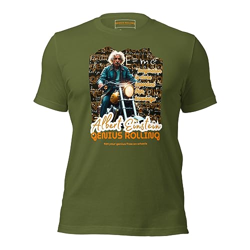 Camiseta motera Albert Einstein unisex de manga corta negra de algodon para ropa custom urbana