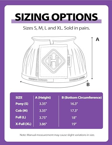 Image of Harrison Howard Rubber Bell Boots for Horses, Hoof Overreach Protection for Horses, w /Upgraded Leather Touch Tape