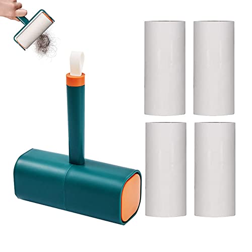 Rodillo de Pelusa, Rodillo de Limpieza de Ropa, Removedor de Polvo Pegajoso, Rodillos Pegajosos Super, Rodillo Quitapelusas Multiusos(4 Rollos / 230 Hojas + 1 asa), Adecuado para Ropa, sofás Cover