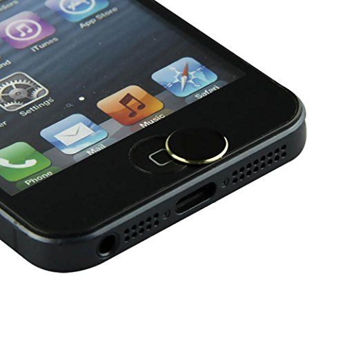 Tenworld 2PCS Metal Aluminum Home Button Keyboard Keypad Stickers For iPhone 6 6S (Sliver Black)