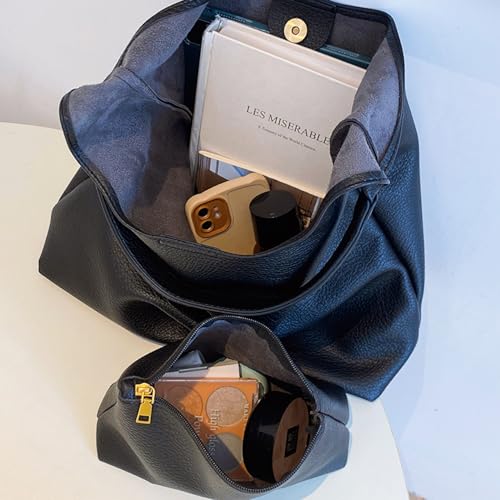 Bolso Hobo para Mujer de Cuero Vegano Grande y Suave miniatura 3