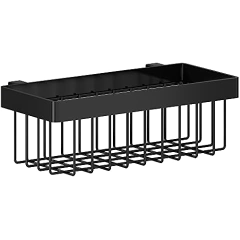 PUSDON Over Sink Dish Drying Rack Stainless Steel DIY Parts - Square Basket/Detergent Holder, Black Cover