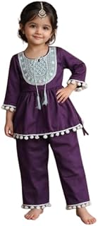 Kid Girls Printed Top & Bottom Clothing Set| Comfortable, Breathable, Lightweight, Skin Friendly|SL_77 Price In India