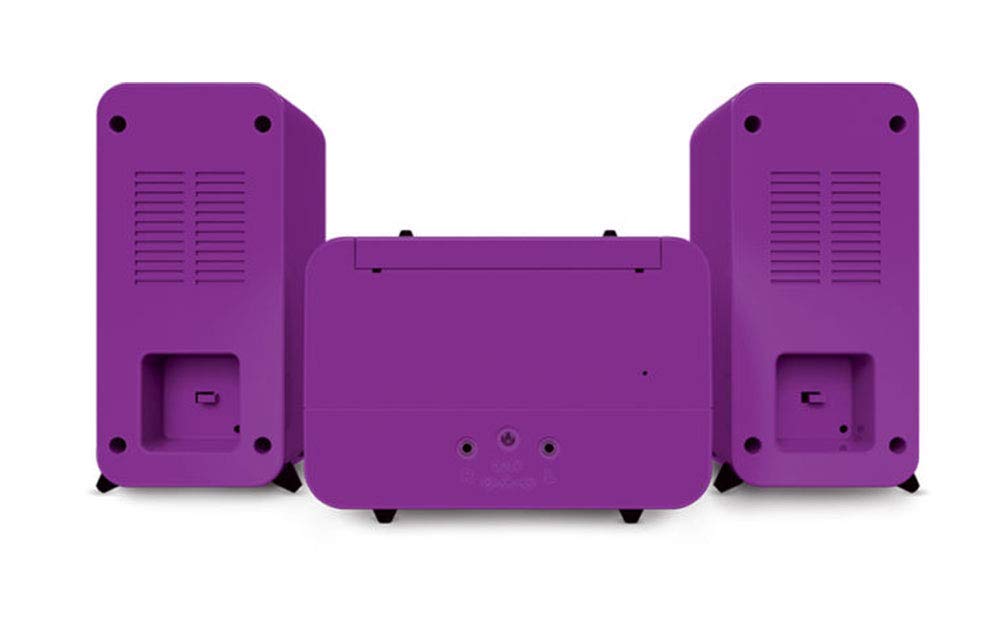 Microchaîne Violette Lecteur CD - Radio PLL FM Stéréo - 2 Hauts parleurs