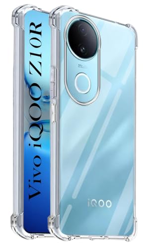 Image of Jkobi Shockproof Crystal-Clear Back Case for Vivo iQOO Z10R (Anti Yellow Case | Drop & Camera Protection | Hard Polycarbonate)