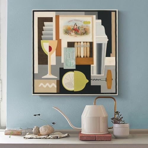 Toile cocktail vintage moderniste 61x61 cm pour décoration murale - 2