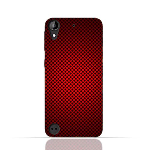 HTC Desire 530 TPU Silicone Case With Abstract Red With Black Dots Pattern Design