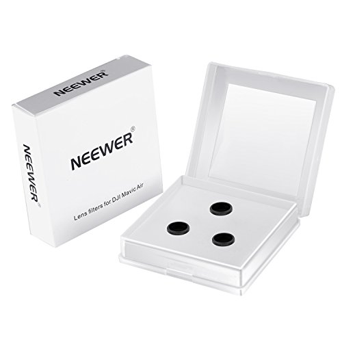 Neewer Dji Mavic Air Lens Filter Kit - 3 Pieces Pro Neutral Density Filters Nd4, Nd8, Nd16 Filter, Made Of Multi Coated Waterproof Aluminum Alloy Frame Optical Glass (Black) #TOP1