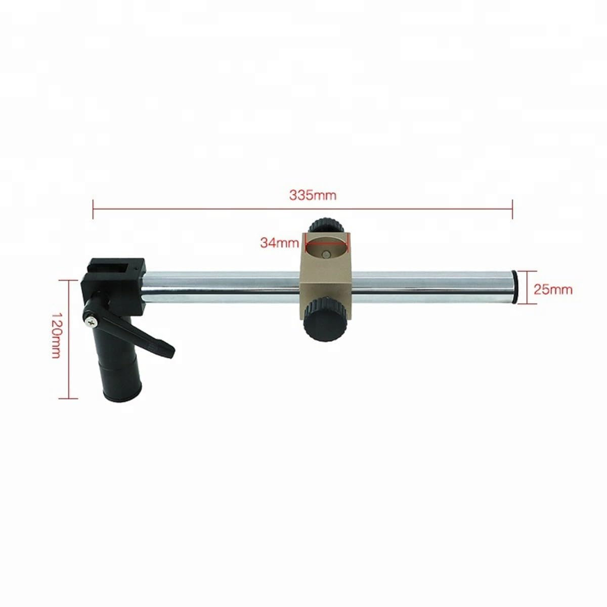 Microscopes Equipment Diameter 25mm/34mm Heavy Duty Multi Axis Adjustable Metal Arm Support for Video Industry Microscope Table Stand Part Holder 335mm