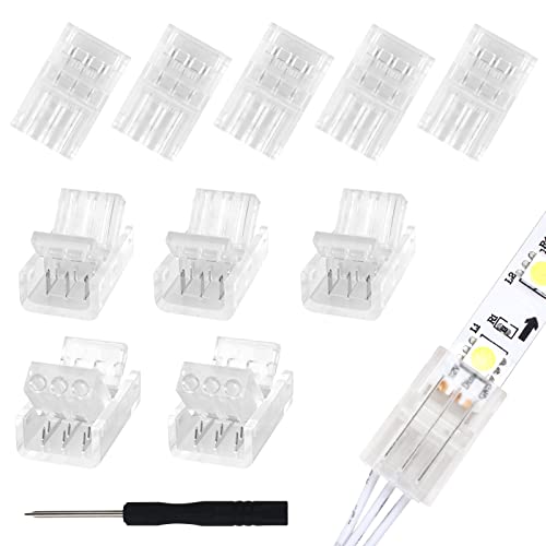 Aroidful 10 stks 3 Pin LED Strip Connector voor 10mm Waterdicht en Niet-waterdicht WS2811 WS2812B LED Strip Licht