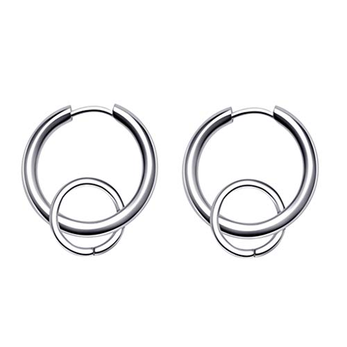 gazechimp 1 Par De Hip Hop Tom De Prata Oscilar Gota Brinco De Argola Piercing Para Mulheres Dos Hom