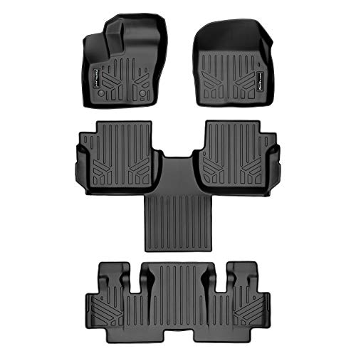 SMARTLINER 3 Row Floor Mat Liner Set for 2014-2021 Transit Connect 2nd Row Bucket Seats W/Carpet Flooring (Long Wheelbase)