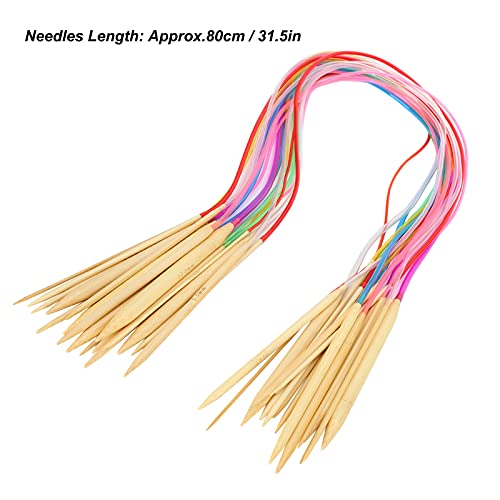 Agulha circular, agulha dupla com 18 peças com pacote de acessórios para suéteres para lenços de tri