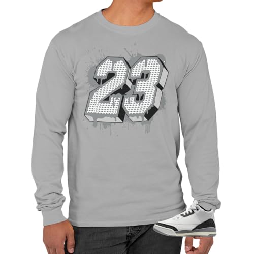 Jordan 3 Retro Cement Grey Men's Long Sleeve T-Shirt to Match Sneakers